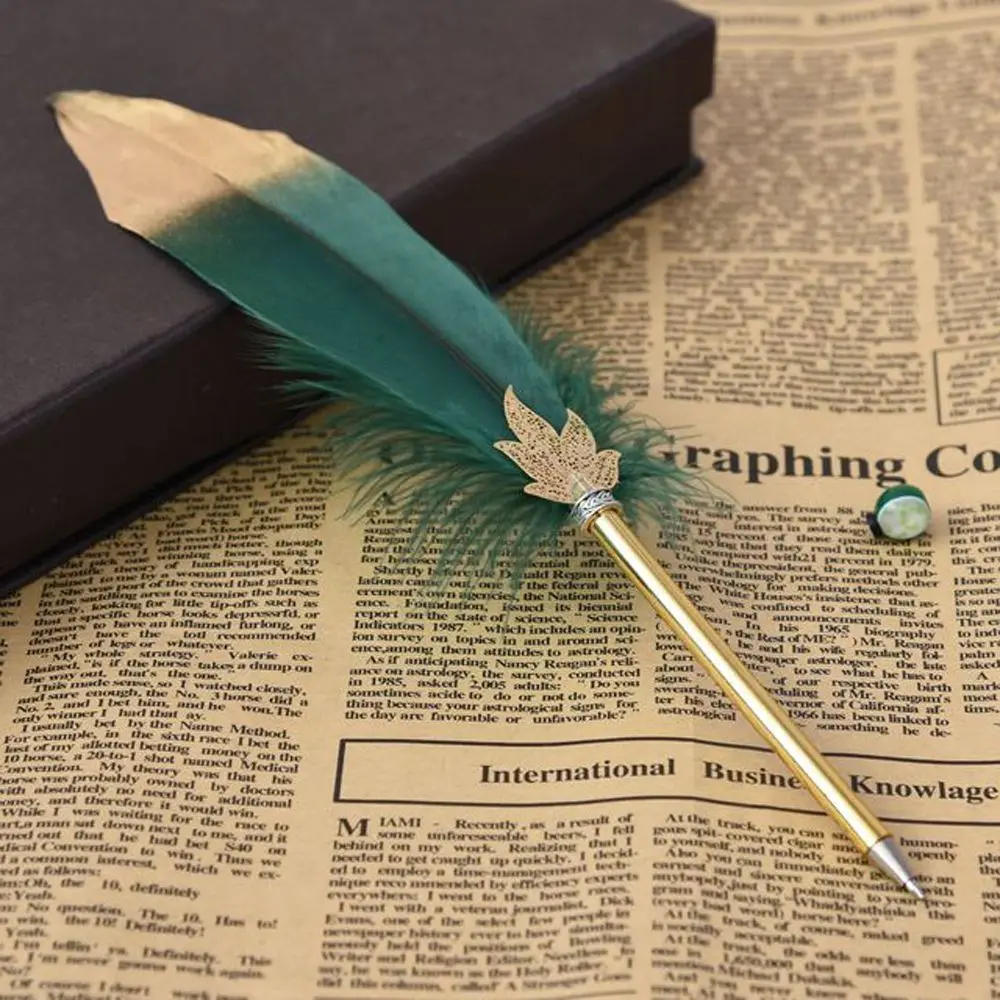 Business Creative Student Stationery Feather Ballpoint Gift Feather Decor 0.5mm Ballpoint Pen Writing Pen