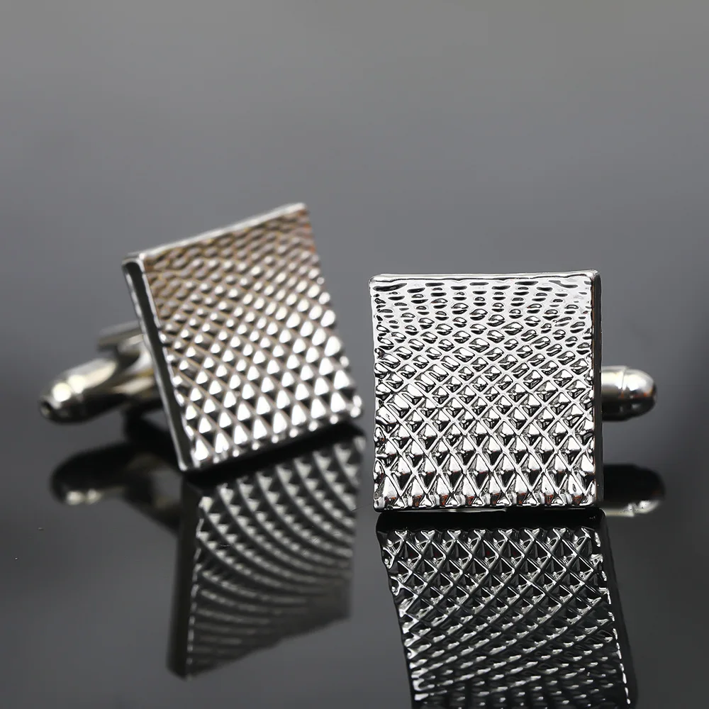 

Fashion Square Men's Cufflinks Simple Geometric Stripes Metal Cufflinks Men's shirt Tie Clip Cufflinks Party Jewelry Set Gifts