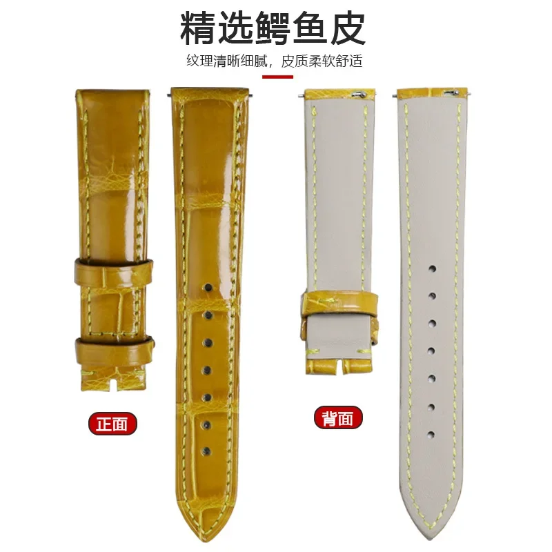 20mm handmade soft thin watch band Bamboostrap crocodile skin men women Soleil armani Longines Tissot Cartier OMEGA