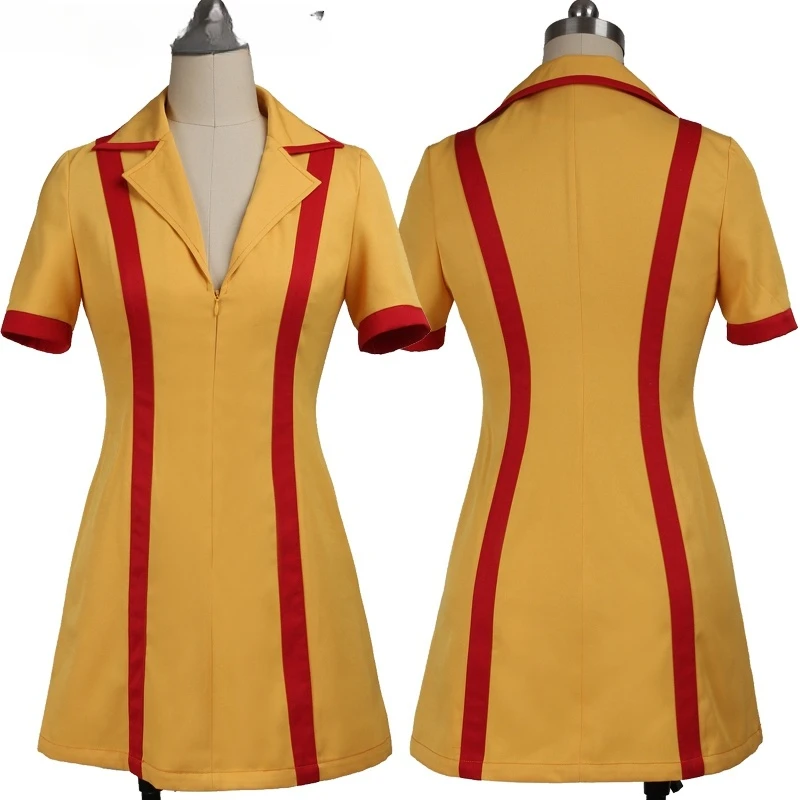 Костюм для девочек 2-мя слома на заказ, наряд на Хэллоуин, черный костюм Caroline Wesbox Channing, костюм для косплея, 2-словное платье-фартук для девочек