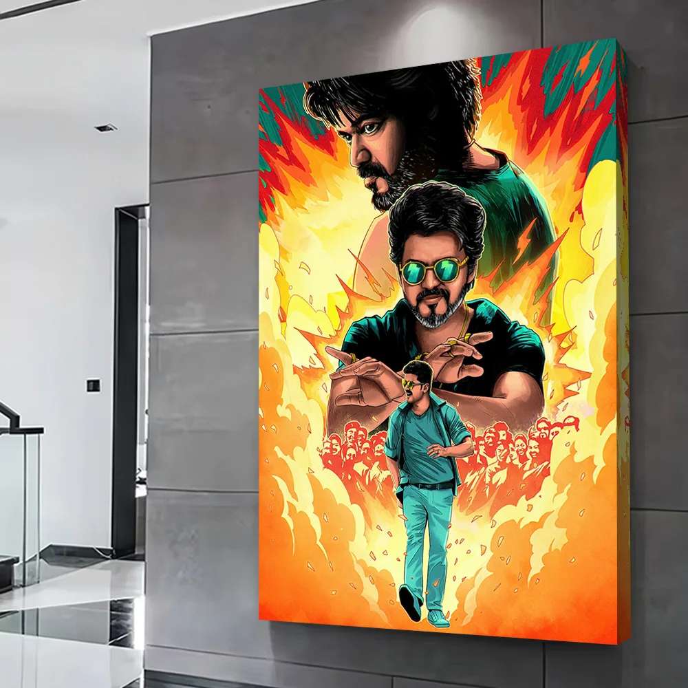Thalapathy Vijay Poster Customizable Printed Canvas Painting for Pictures Wall Art Room Decorations Decorative Picture Wand Deko
