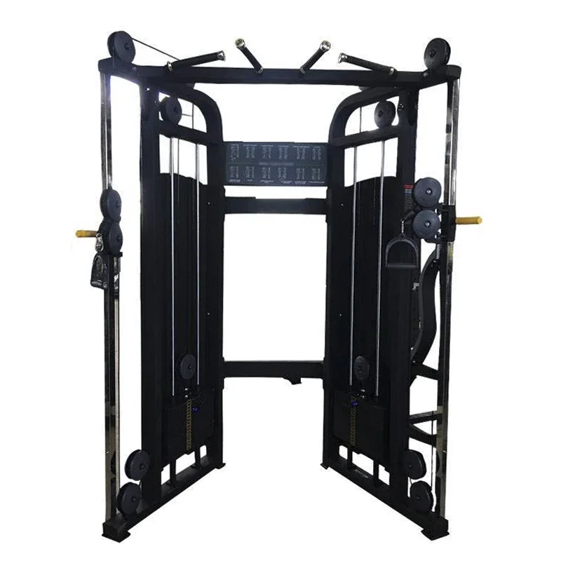 

Pin Loaded Fitness Device Commercial Strength Machine Dual Adjustable Pulley For Chest Dissolved Gym Equipment Black