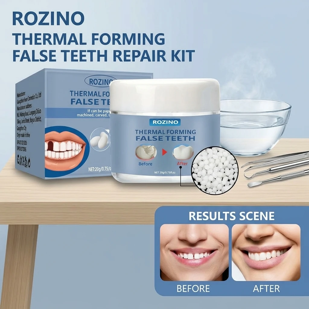 20g Shapeable Denture Adhesive for Repairing Large Gaps Front Teeth Temporary Filling Broken Teeth Simulated Temporary Dentures