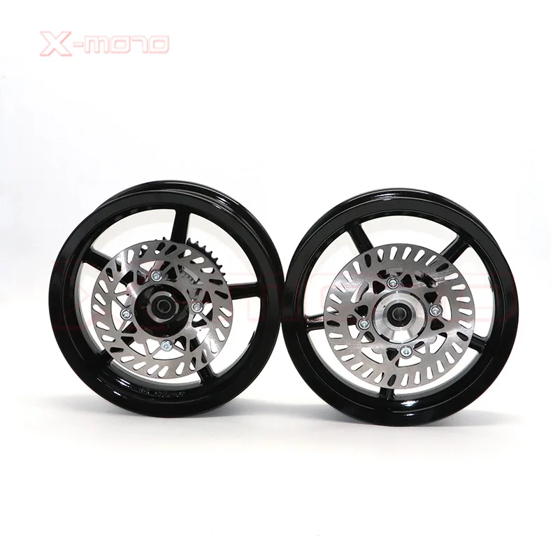 12/15mm hole12 inch Front 2.50-12 and Rear 3.00-12 with Sprocket & Disc brake Rims Refitting for Dirt bike Pit Bike Vacuum Wheel