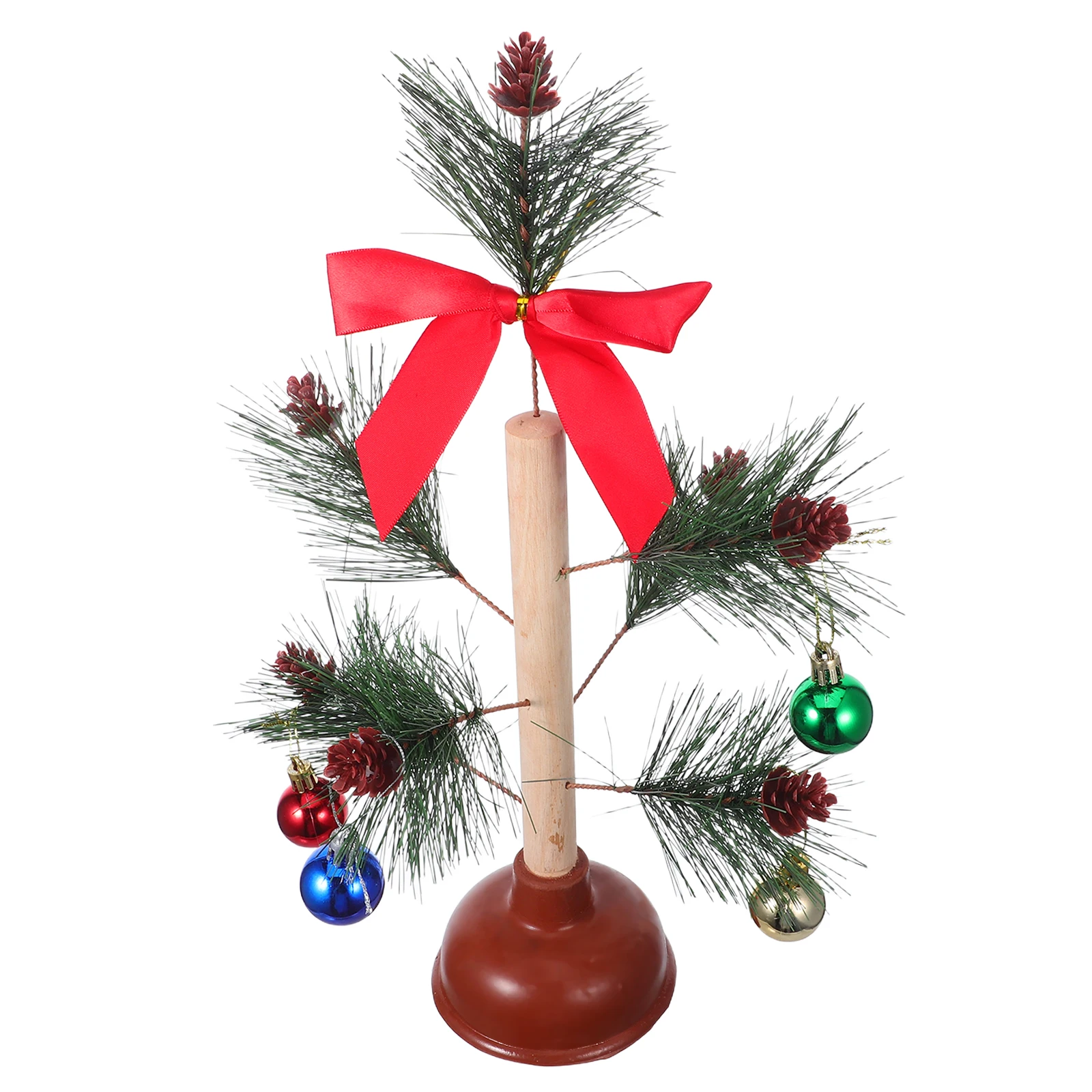 

40cm Xmas Tree, Creative Funny Plunger Christmas Tree, Unique Holiday Gift, Home Office Party Prank Prop Decoration Ornament