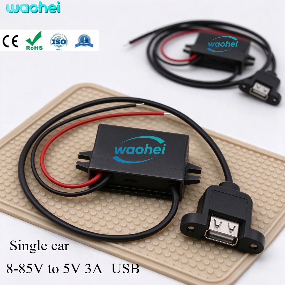 12V 24V 36V 48V 60V 72V 80V To 5V 3A DC Output 8-85V To 5Volts Step Down Micro USB Converter with Car Charger Power Supply