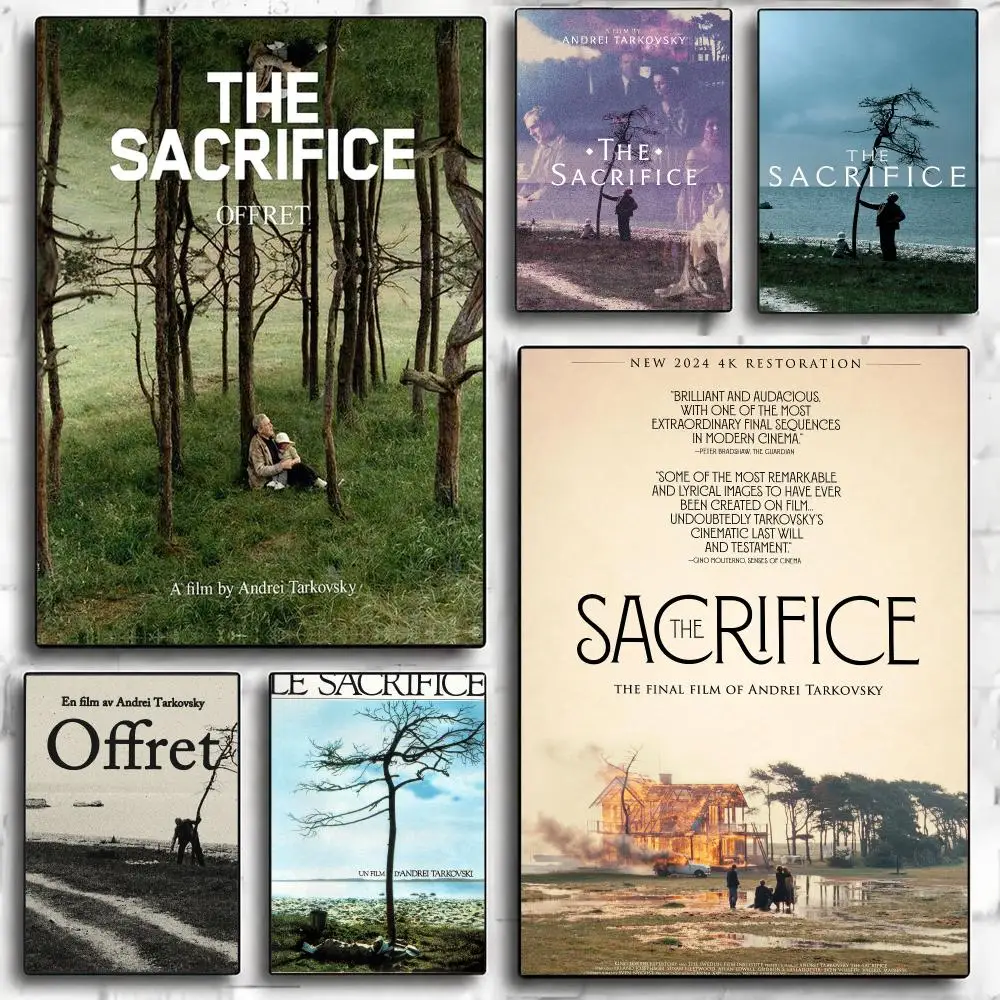 classic movie T-The Sacrifice 1986-E Poster Minimalist Wall Sticker for Cafe Office Bar Home Decor and Gift