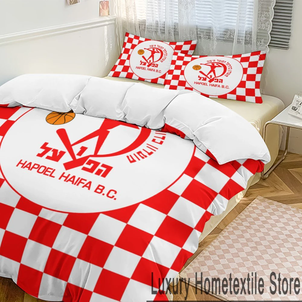 3D Hapoel Haifa Basketball Bedding Set Duvet Cover Bed Set Quilt Cover Pillowcase Comforter king Queen Size Boys Adult Bedding