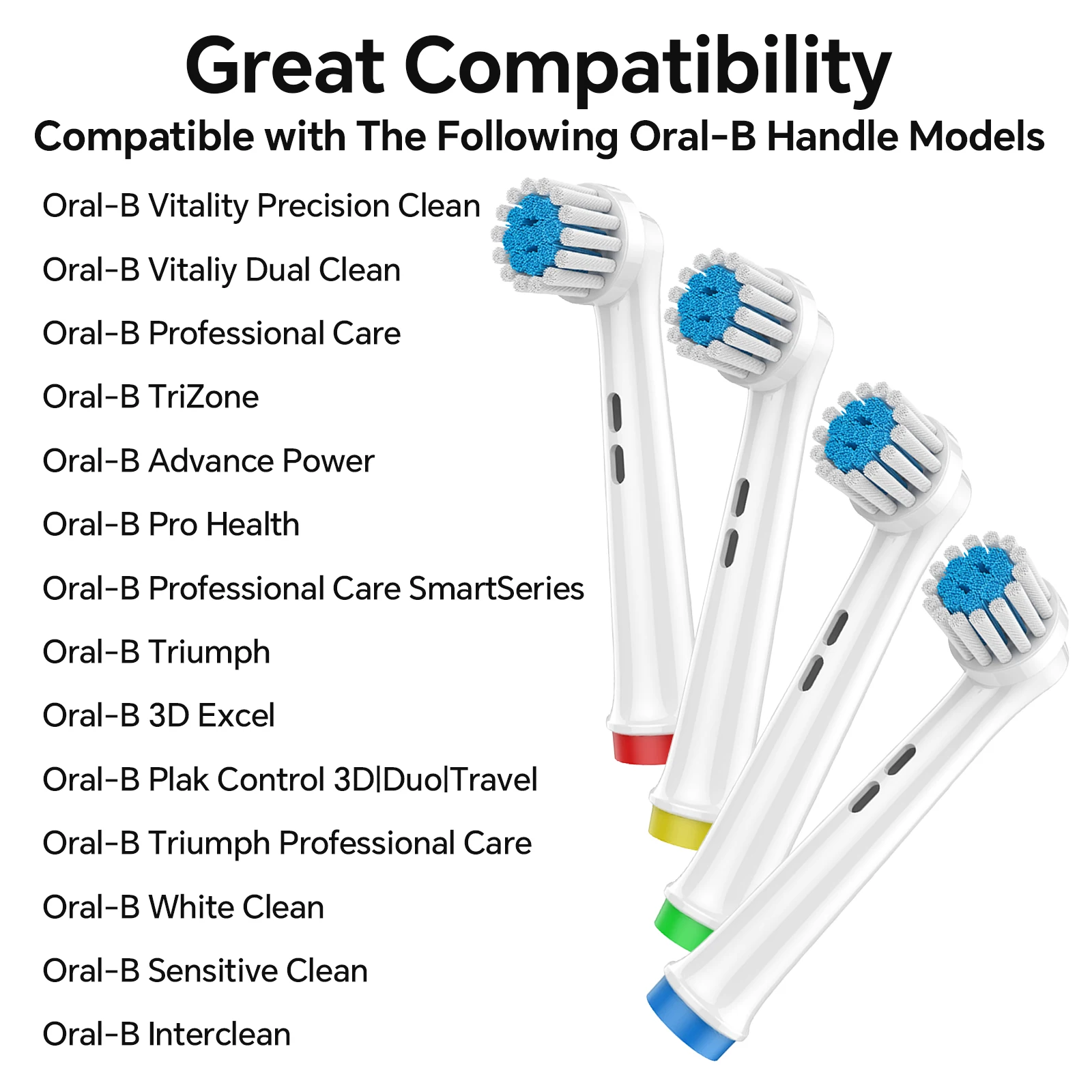 Electric Toothbrush Replacement Heads Compatible with Braun Oral B Soft Bristles for Pro Sensitive Gum Care  Brush Head Refills