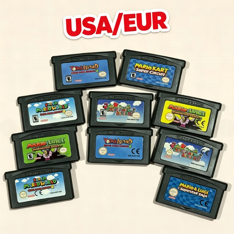 SOFORT LIEFERBAR 10 verschiedene GBA-Spielmodule EUR & USA Version für Game Boy Advance GBA SP DS Lite Vintage-Spielesammlung Geschenk