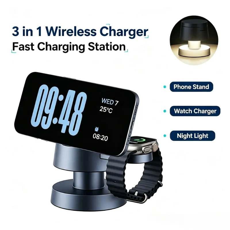 マグセーフ対応-iphone-17-16-15-14-13-12-apple-watch-9-8-airpods-pro用-マグネット式ワイヤレス充電スタンド-ledライト付き-急速充電ステーション