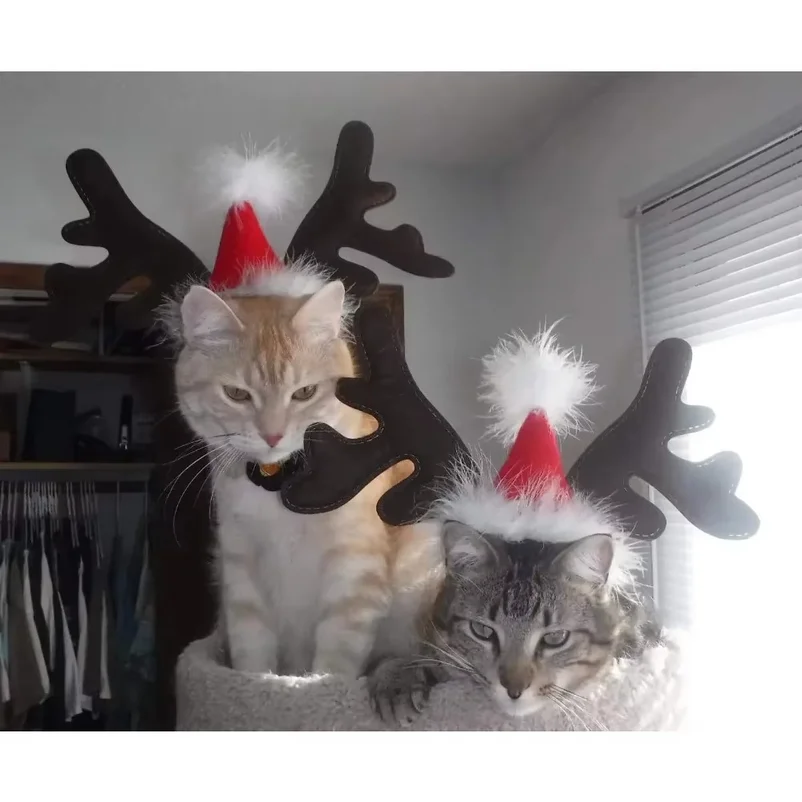 Reindeer Antlers Headband - 5PCSPet Christmas Reindeer Antler Headband with