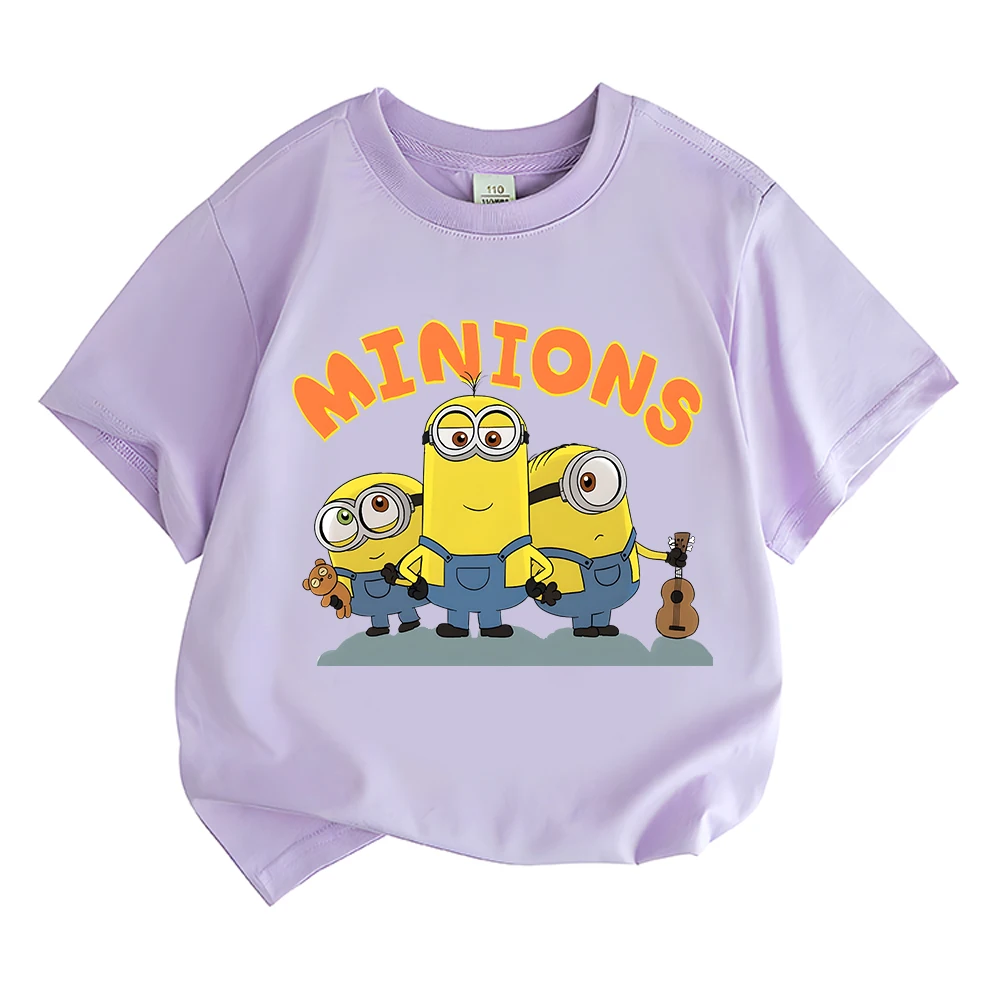 Kids Summer Cotton T-shirt Hot Movie Minions Printed Baby Clothes Boys Girls Children T-shirt Funny Short Sleeve Streetwear Y2k