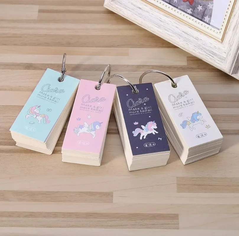 110 Sheets Lovely Mini Notebook School Supplies Stationery Vocabulary Writing Reciting Book Sticky Note Loose Leaf Memo Cards