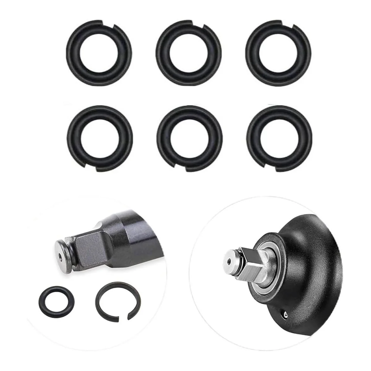 10 مجموعة 1/2in و 10Set 3/8in تأثير الاحتفاظ حلقة كليب حلقة الاحتكاك + O-حلقة ، التجنيب تأثير قفل حلقة سندان تثبيت أداة غنية