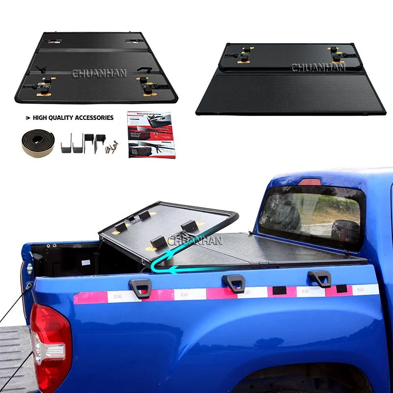 

Electric Retractable Aluminum Tri-Folding Tonneau Cover For Nissan Navara NP300 Great Wall Poer Toyota For Hilux Pickup Bed Pick
