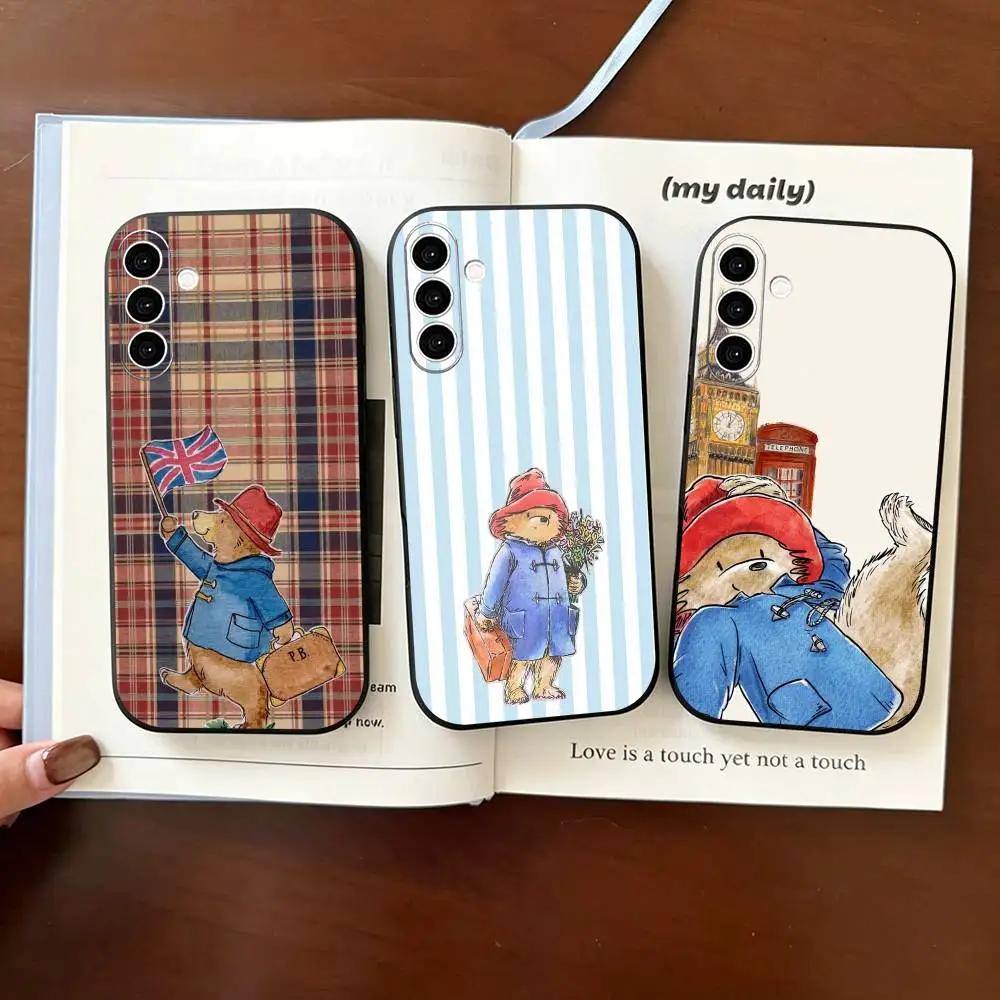 Cute P-Paddington Bear-r  Phone Case For Samsung Galaxy A73,A72,A71,A70,A53,A52,A51,Others Soft Black Cover