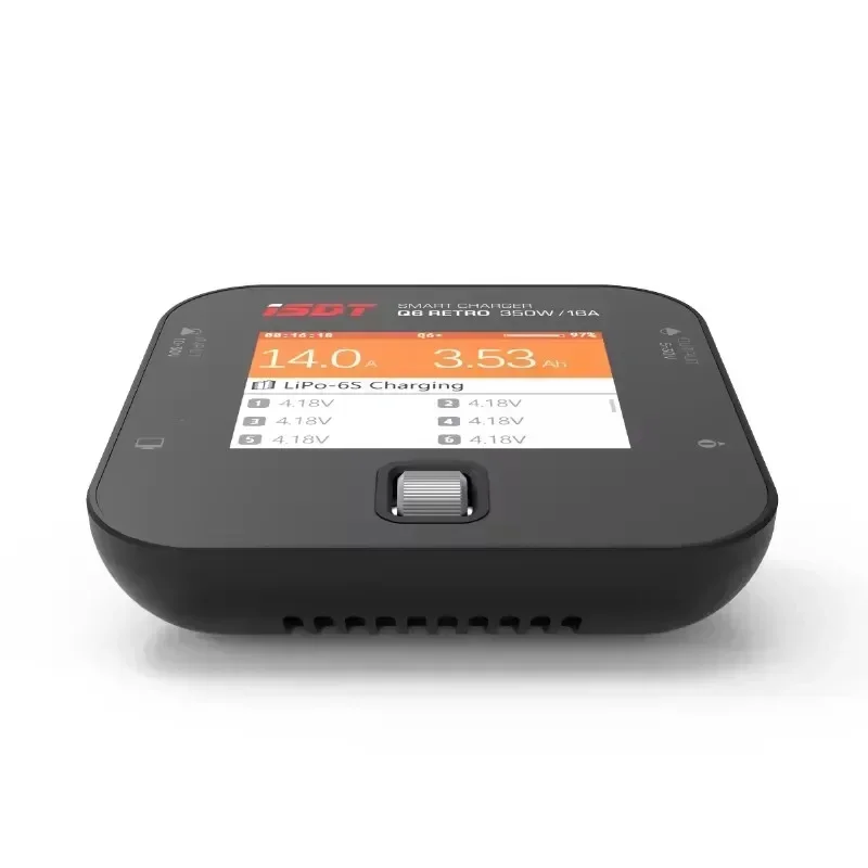 Caricabatteria Lipo DC retrò ISDT Q6 350W 16A Display IPS da 2,4 '' per scaricatore a carica rapida intelligente compatto LiPo/LiHv/LiIon 2-6S