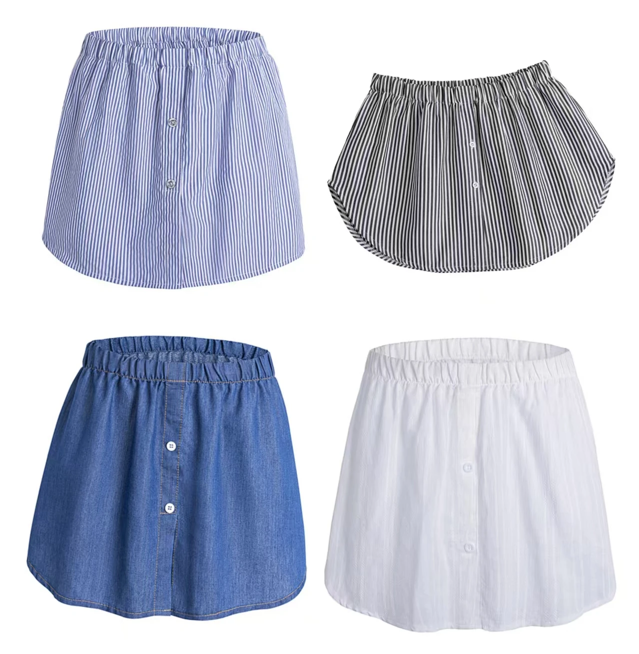 Shirt Extenders Fake Skirts for Women Shirt Tail Irregular Skirt Blouse Tail Hem Detachable Underskirt Casual Sweater Hemline