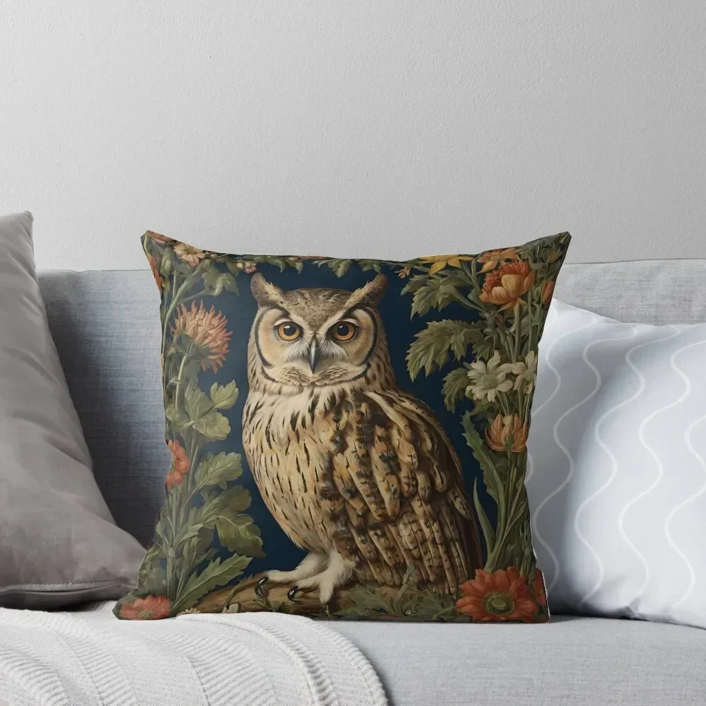 

Vintage Forest Owl William Morris Style Throw Pillow Christmas Pillowcase Sofa Cushions christmas cushions covers pillow