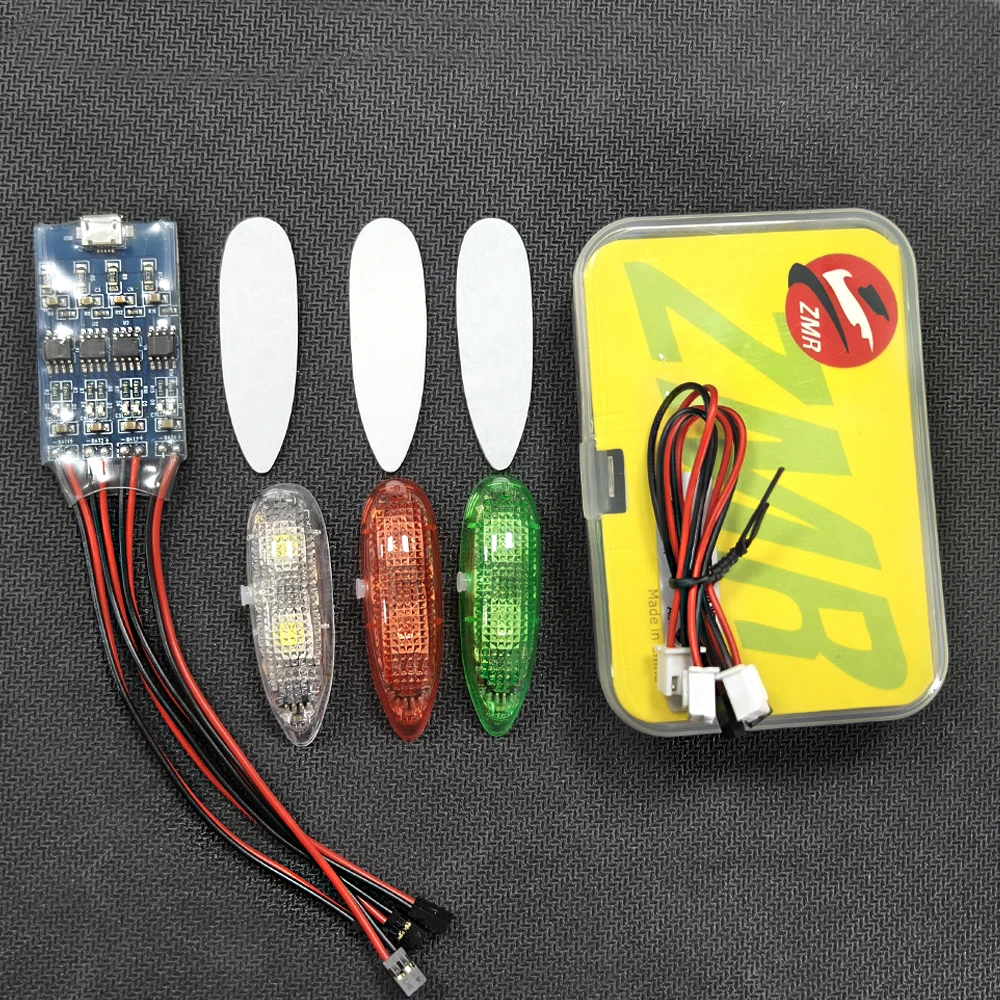 

ZMR Wireless Navigation Light III 1S Rechargeable 4 modes LED lights for RC Airplane Hobby Plane Drone Car Boat Toy Part