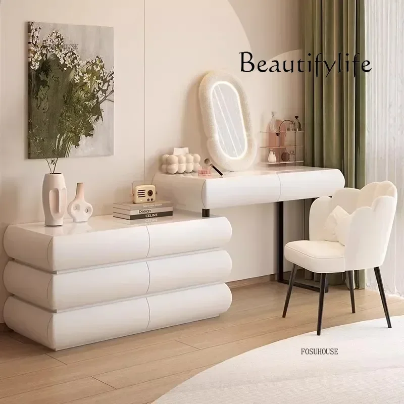 O Nordic Multifunction Girls Vanity Table Pink Corner Placement Mobile Luxury Dressers Home Bedroom Furniture Makeup Desk Set L