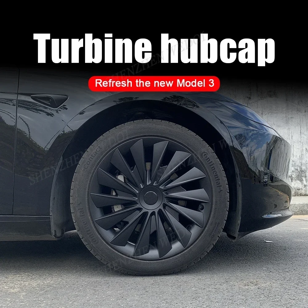 

Custom car hub cap exterior accessories matte 18inch black covers for 2024 highland model 3 wheels set caps wheel cover