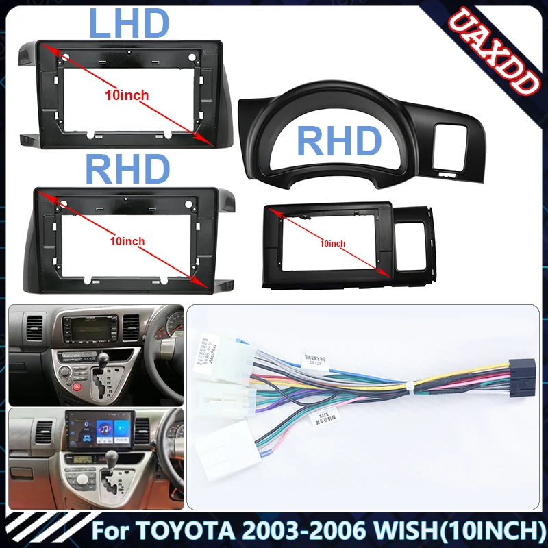 For TOYOTA 2003-2006 WISH 10.1INCH UV Car dvd Radio Android Stereo audio screen multimedia video player navigation Harness frame