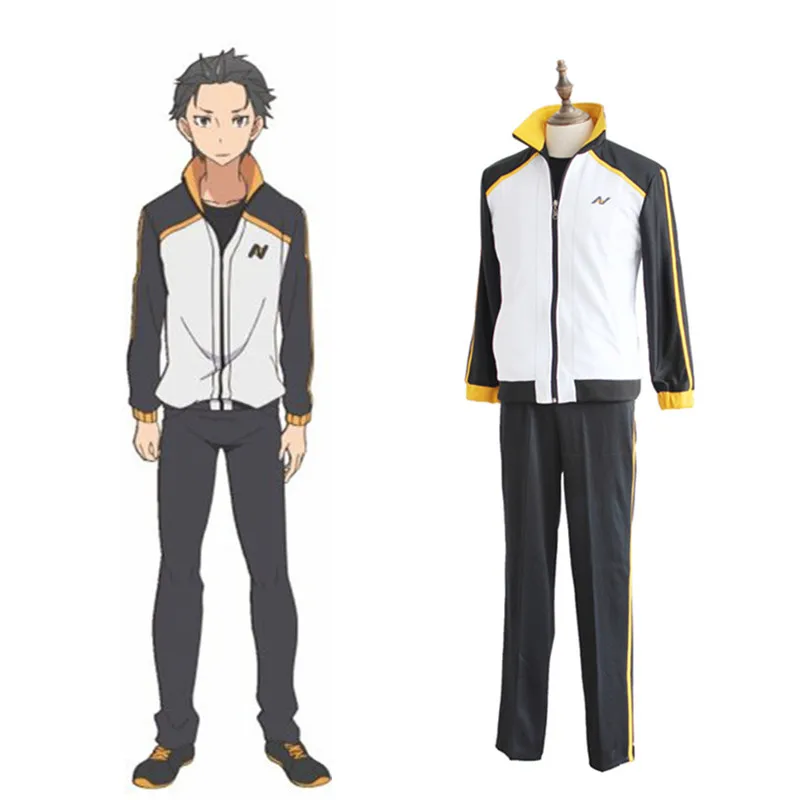 

Re: Zero Kara Hajimeru Isekai Seikatsu Subaru Natsuki Cosplay Costume Jacket +Pants Full Set Sportswear Uniform Fopr Halloween 9