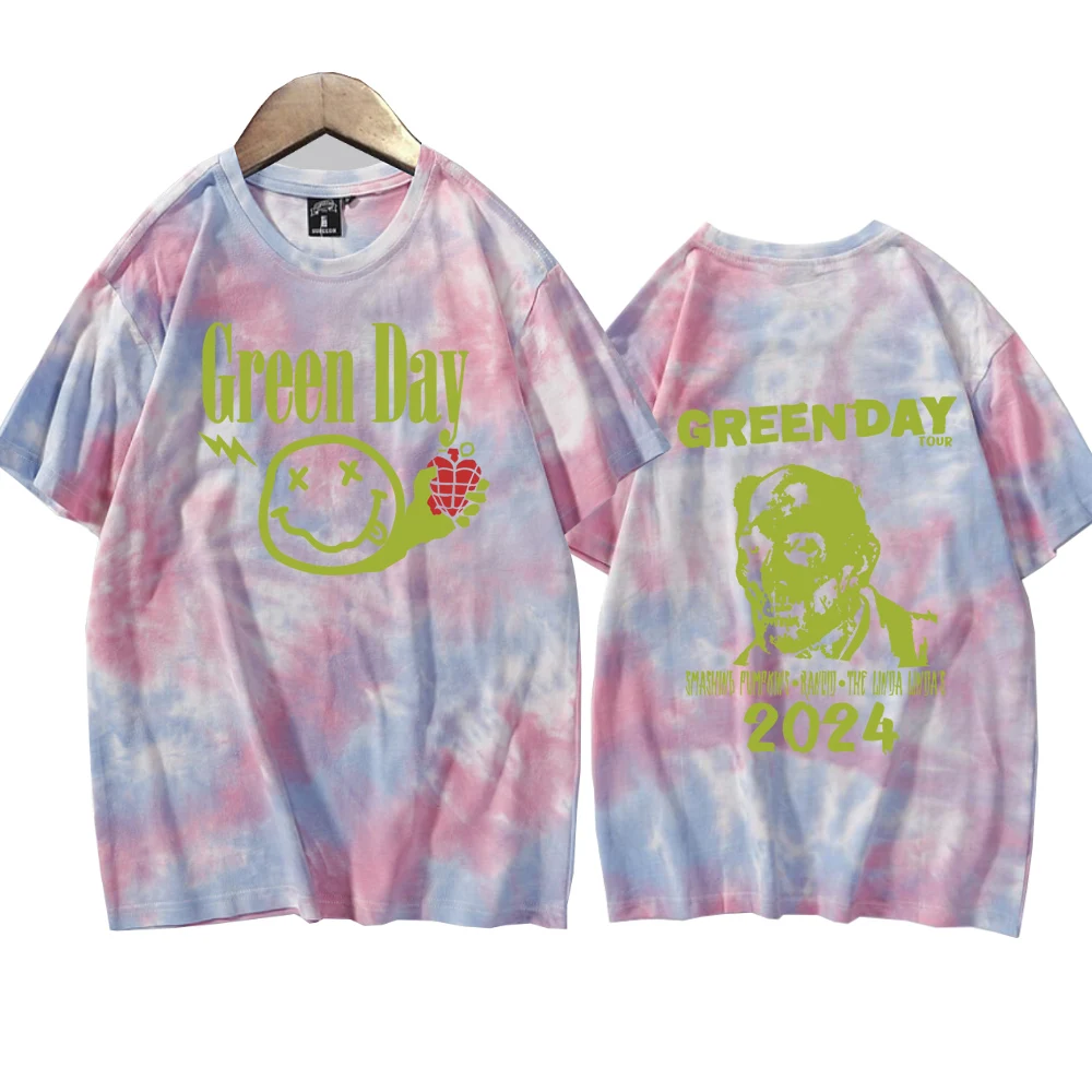 2024 savors Green Day Tie Dye camicie Unisex girocollo manica corta t-shirt