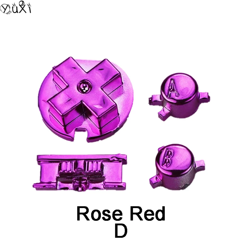 YuXi-GBC Electroplate Button Console Cross Key, ABLR Button, Full Buttons Set, Handle Acessórios de Manutenção, 1Set