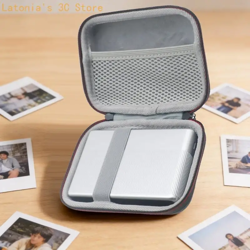 Zippered Storage Case for Mijia1S Portable Photo Printer with Meshes Accessory Pocket, Elastic Device Strap, and Carry Wrist