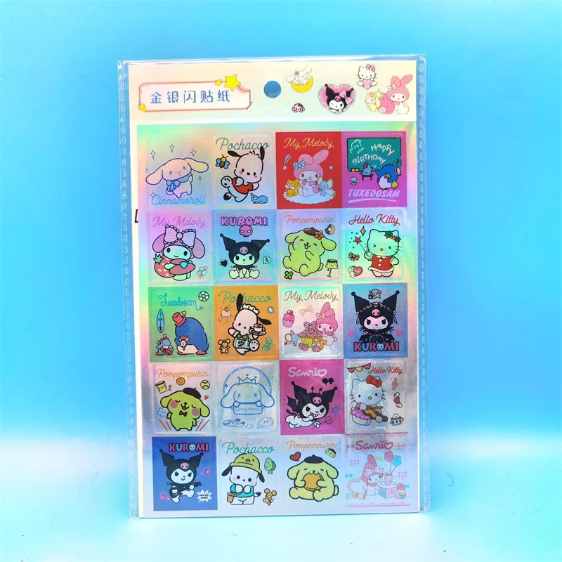 24pack/lot Sanrio Melody Kuromi Cinnamoroll Sticker Cute Cinnamoroll Scrapbooking DIY Diary Decorative Sticker Album Stick Label