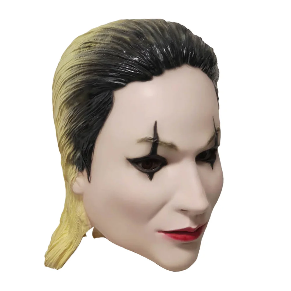 Quinzel Cosplay Latex Masks Arthur Fleck Wigs Cartoon Isekai Super Villain Rolepaly Costume Accessories Headgear Halloween Props