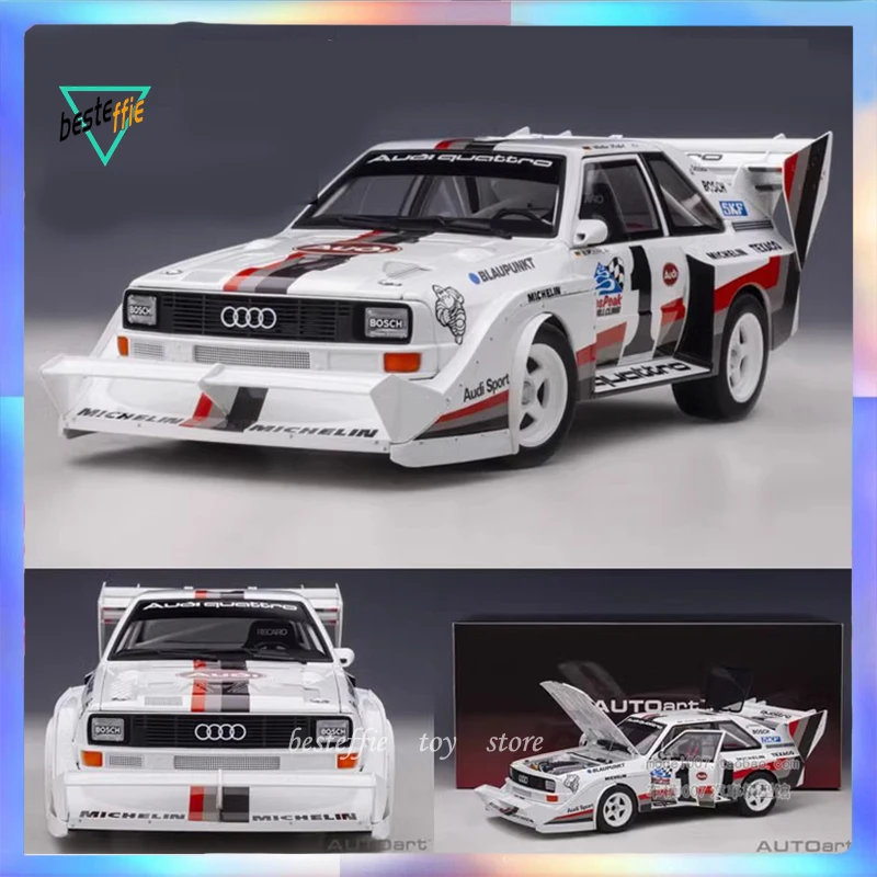 Autoart  Car Model 1/18 Audi Quattro S1 Pikes Peak 1987 Edition Car Model Simulation Room Display Model Boy Collection Toys Gift