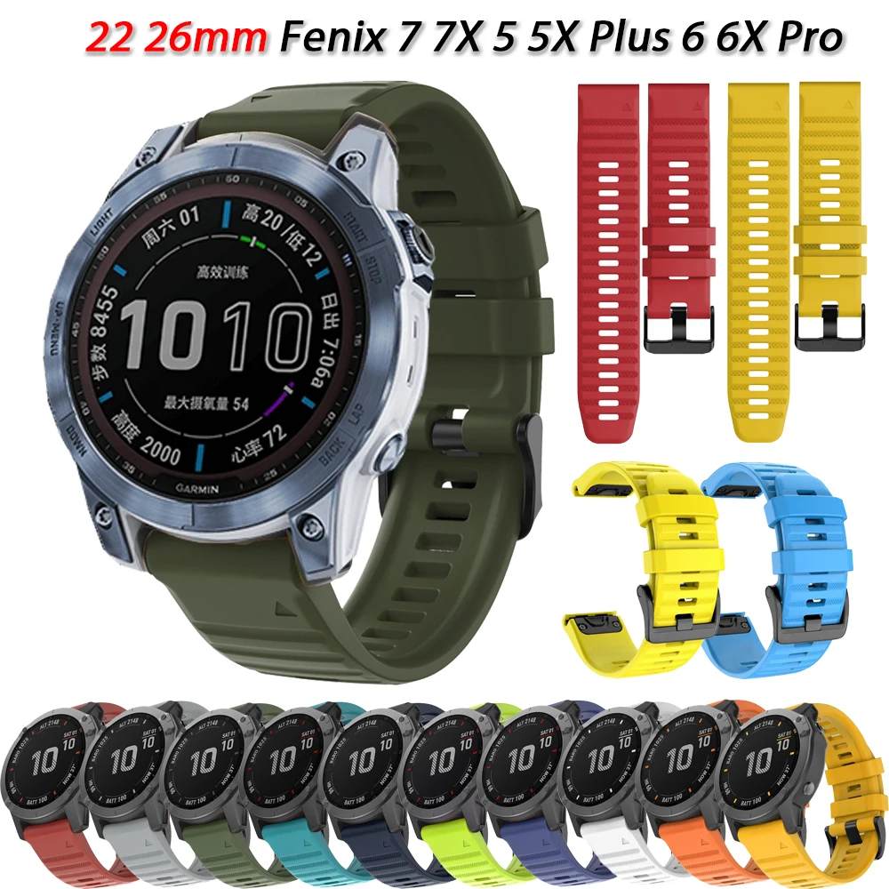 QuickFit 22mm 26mm Fenix8 Watch Band For Garmin Fenix E 8 47mm 51mm 7 7X 6 6X/Epix Pro/Enduro 3 Official Silicone Strap Bracelet