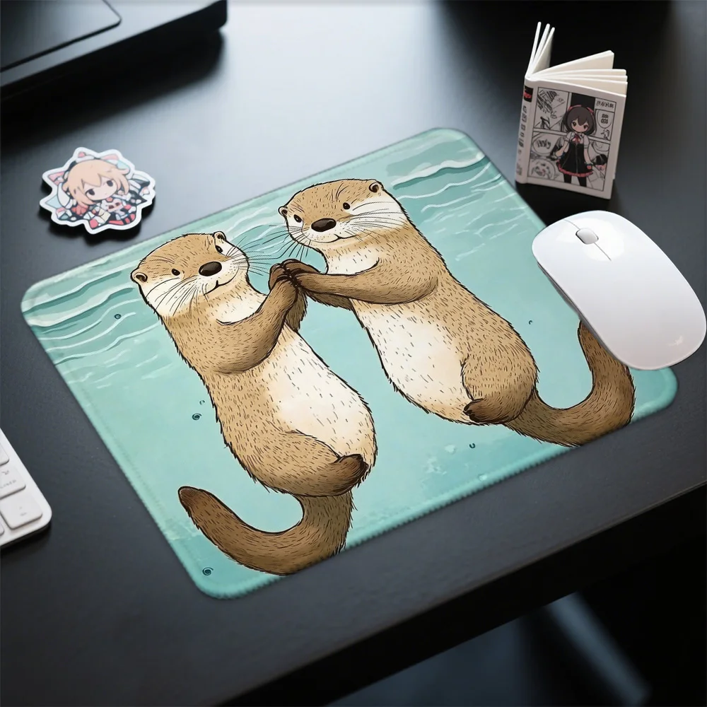Otter, bear, puppy Computer Mat Desk Accessories Pc Gamer  Mousepad Company Game Mats Anime Mausepad Table Decoration
