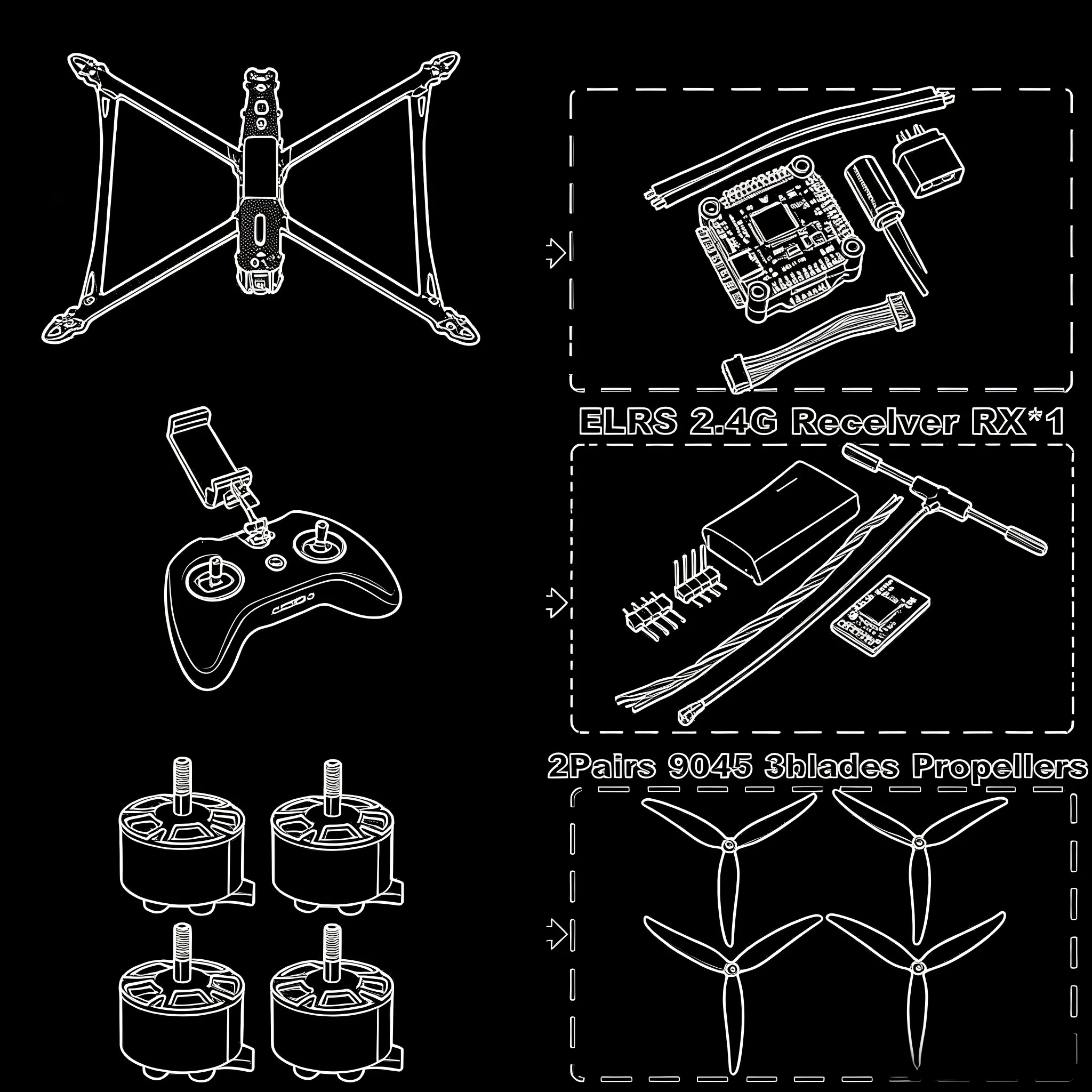 MARK4 V2 9inch F4V3S/F4V3S PLUS Flight Control 45/60A 4INI ESC rack DroneHub carbon fiber PV Racing Drone Quadcopter Freestyle