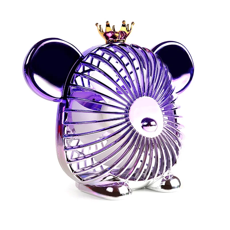 1200Mah พัดลมมินิฤดูร้อนพัดลมน่ารักแบบพกพาพัดลมเงียบ USB ชาร์จลมแรงสูงพัดลมสําหรับโฮมออฟฟิศสีม่วง