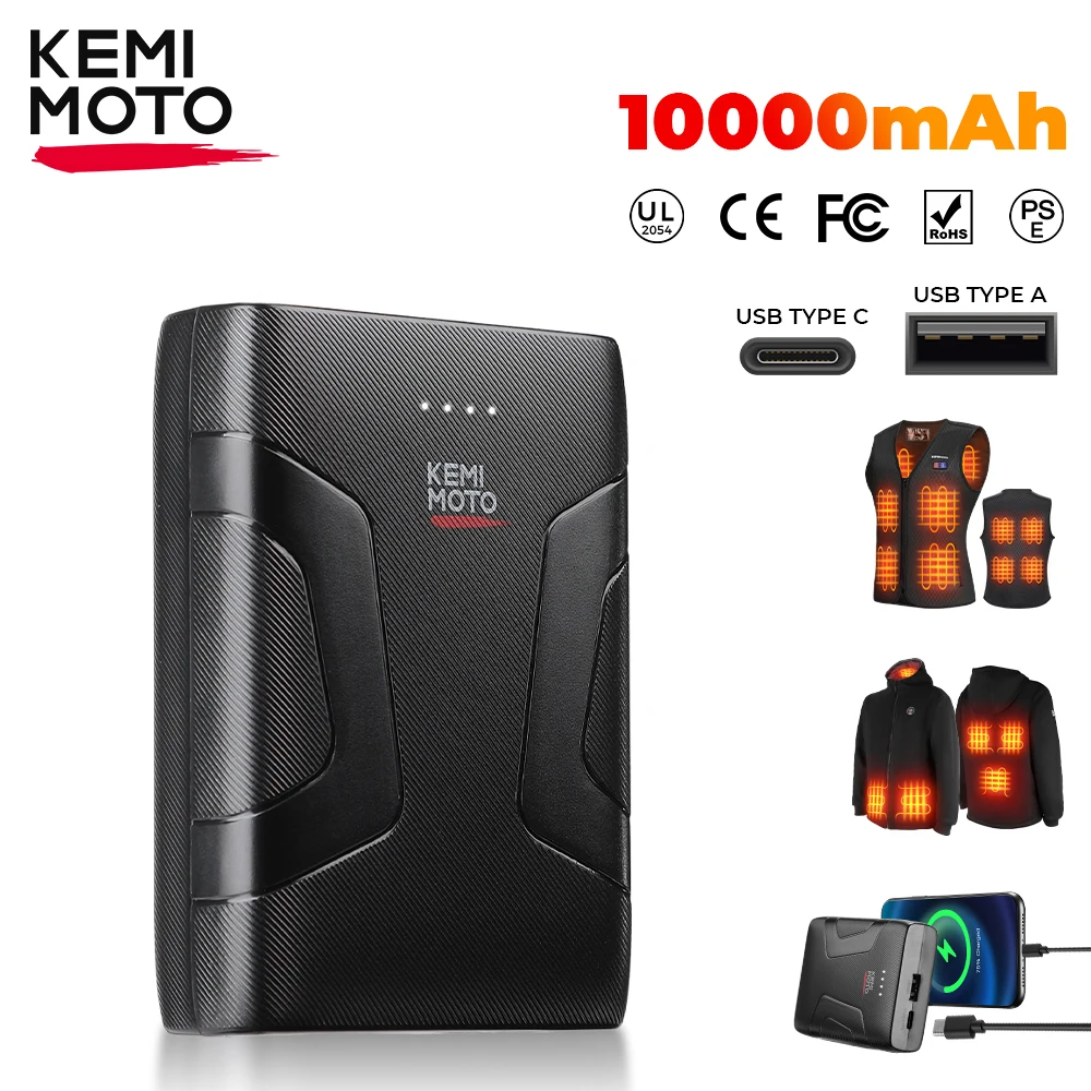 

10000mAh Power Bank for 5V Heated Jacket Vests Underwear Portable USB Battery Pack Fast Charging Safe Rechargeable Certified
