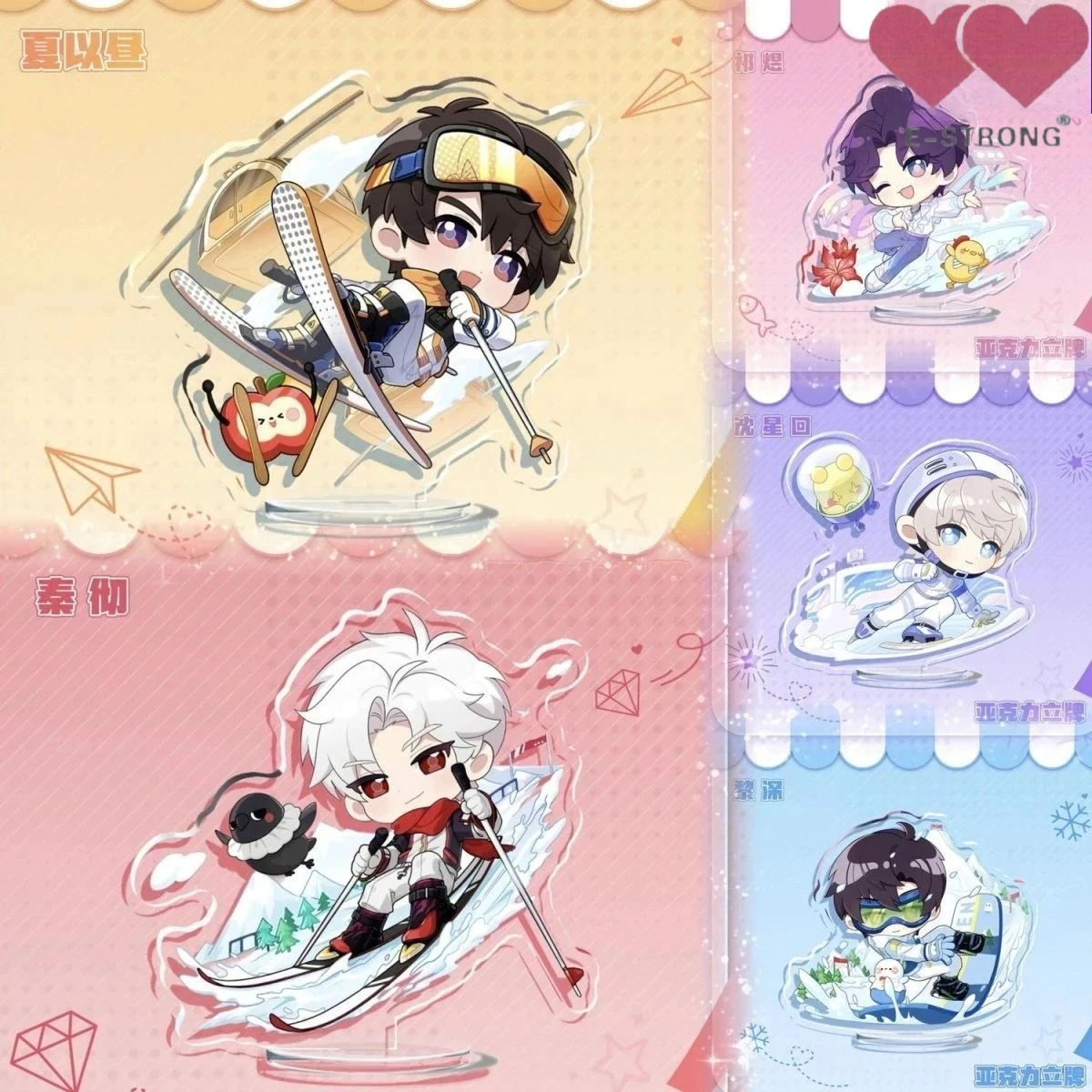 الحب والقوي والمساحة العميقة المحيطة محلية الصنع QQ، بطاقة واقفة لتزيين سطح الطاولة من الأكريليك اللطيف للغاية #3