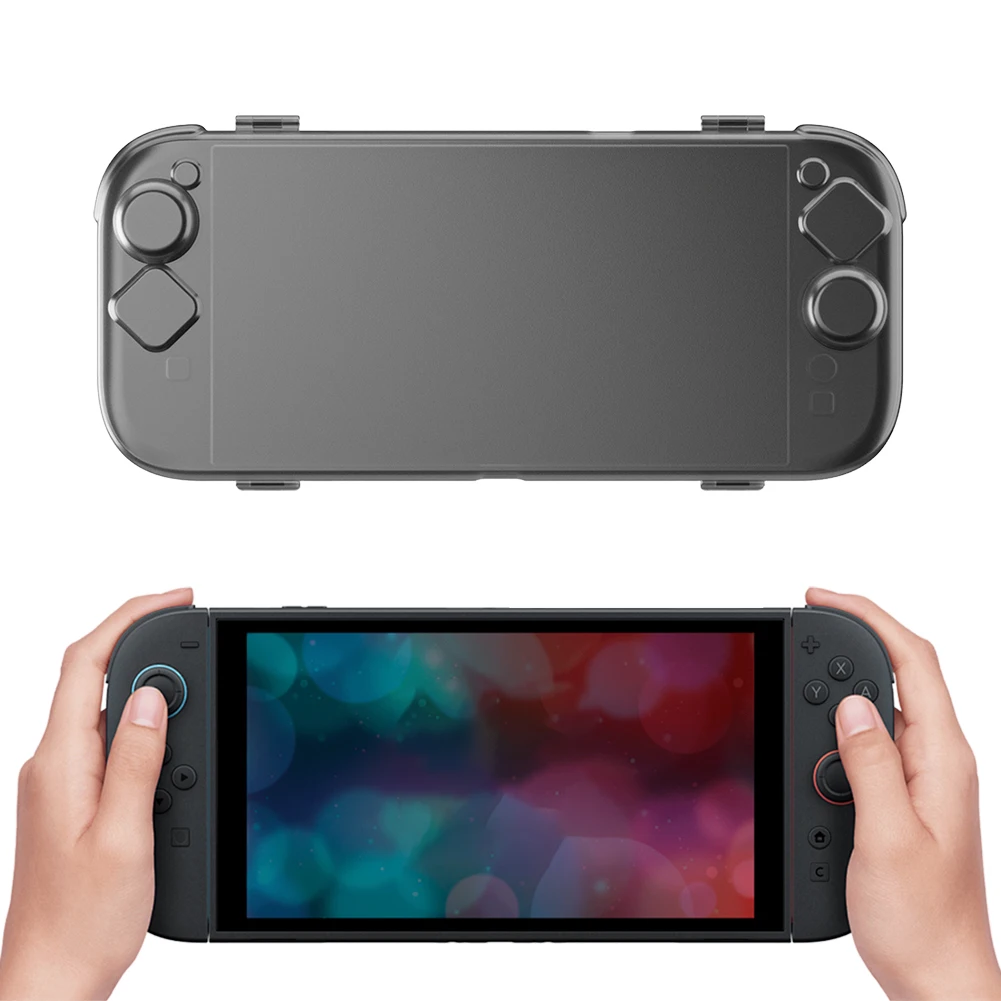 Clear Protective Case Hard Shell Cover for Nintendo Switch2 (Transparent Black)