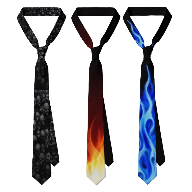 8cm blue flame black skull tie men's business tie 3 unisex business party wedding Accessories tie holiday gift