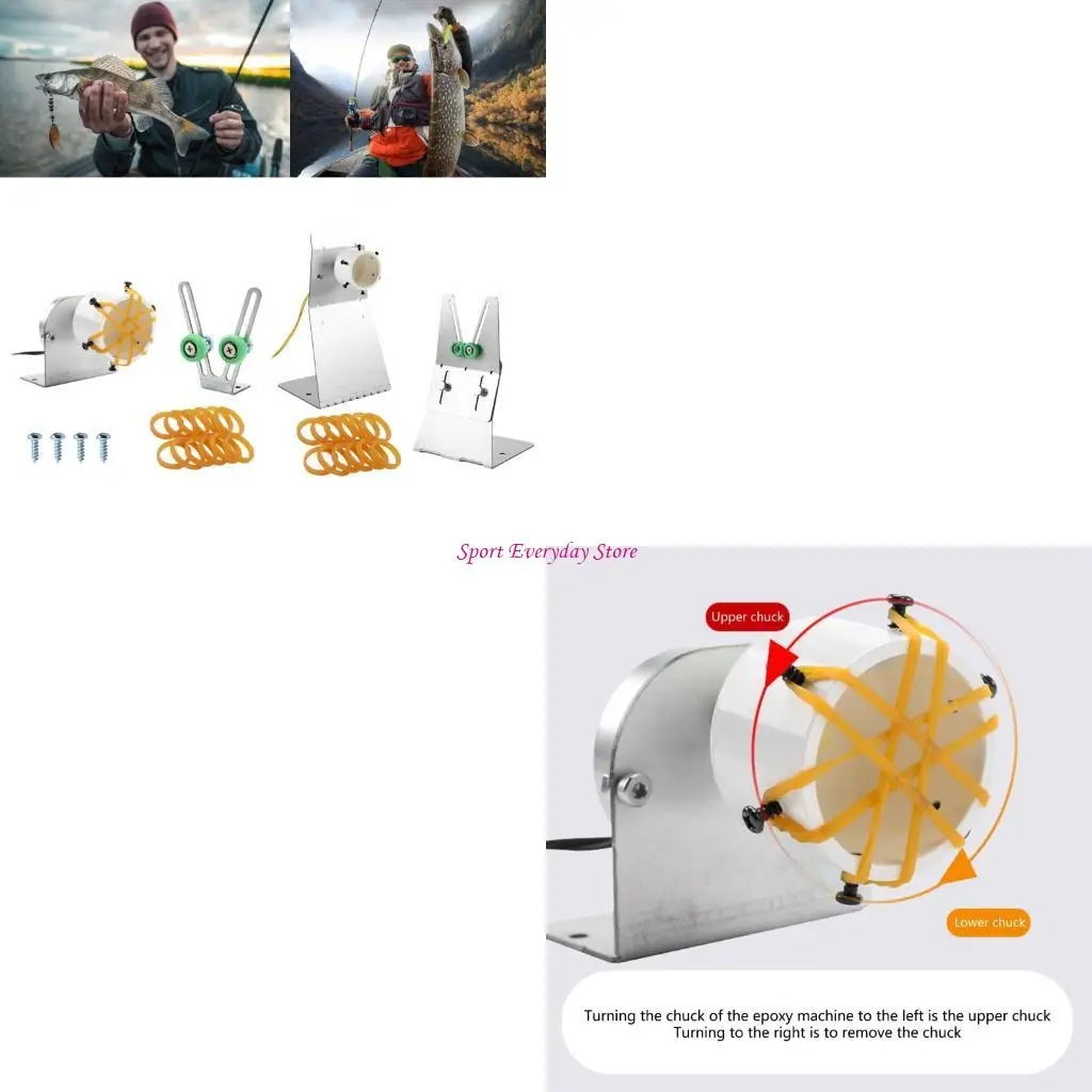 Portables Fishing Rod Winding Device Compacts Rotating Fishing Rod Builder Tool JOME