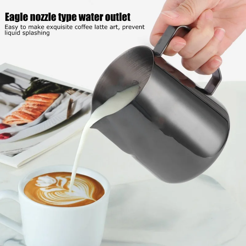 

E9 400ml Milk Frothing Pitcher 304 Stainless Steel Coffee Cup Mug Latte Art Accessory Kitchen Accessories Water Coffee Tea Cup