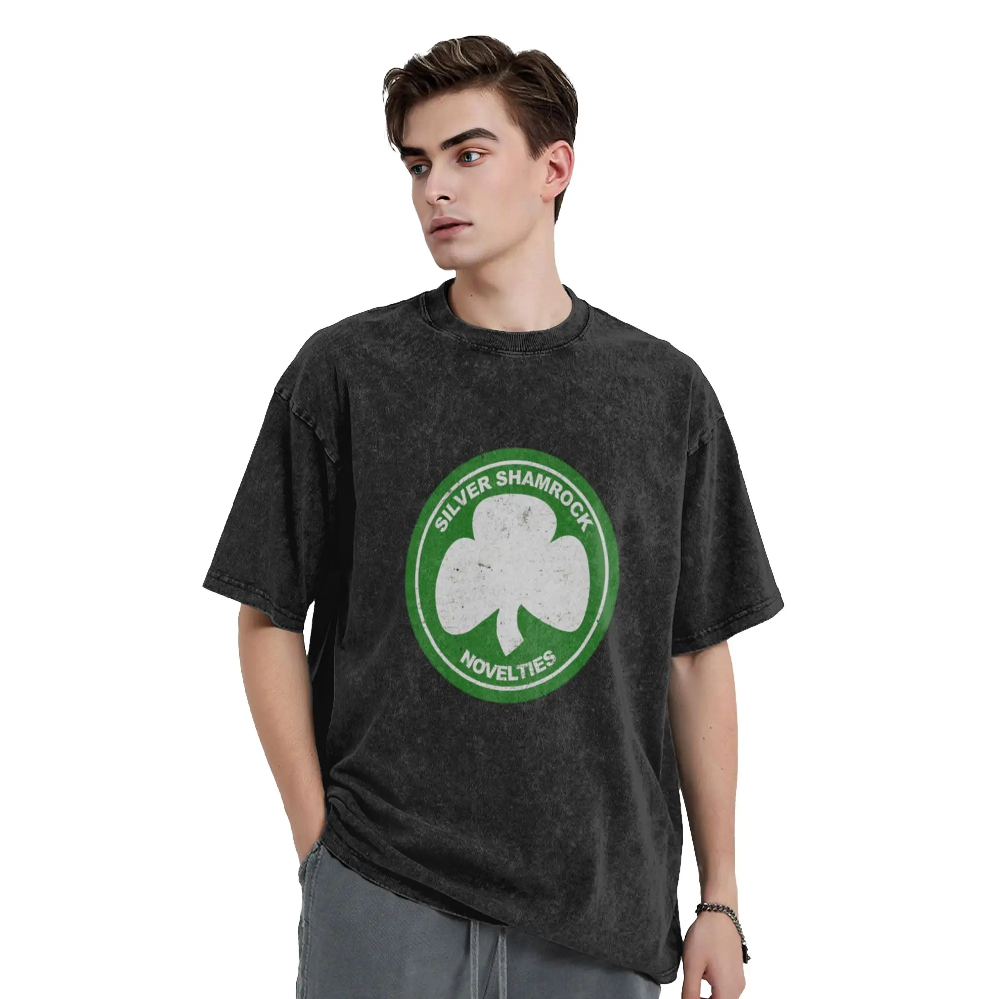 SILVER SHAMROCK NOVELTIES  Unique Stylish A T-Shirt Oversized Short Sleeve Men's Women's Cotton Tees Tops
