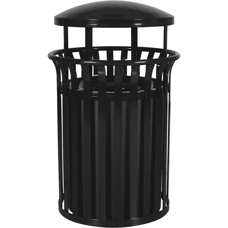 2026 Factory Price Wholesale Outdoor Metal Park Garbage Can Custom Urban Galvanized Steel Street Trash Bin