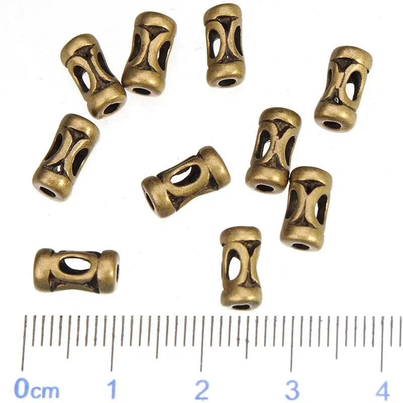 100pcs Pieces Of Metal Beads Bracelets Handcrafts Tube 9mm Ancient Bronze Hollow Suppliers Jewelry Accessories Make Up Diy Stuff