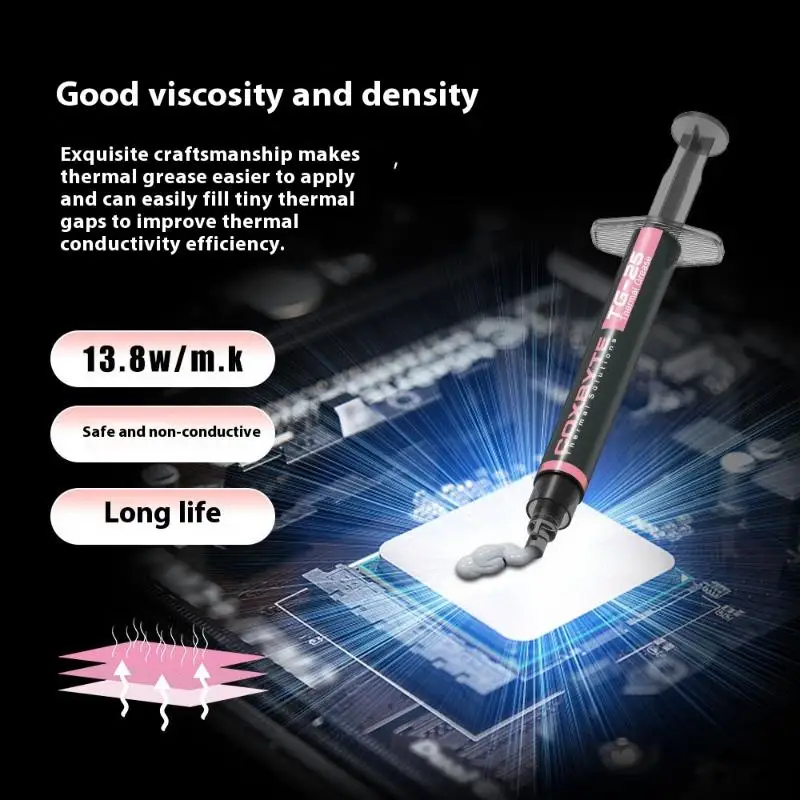 1set TG-25 Thermal Grease Performance Thermal Conductive Grease Paste 13.8 W/MK 2g For Game PC ForPS4 ForPS5 CPU GPU Cooling