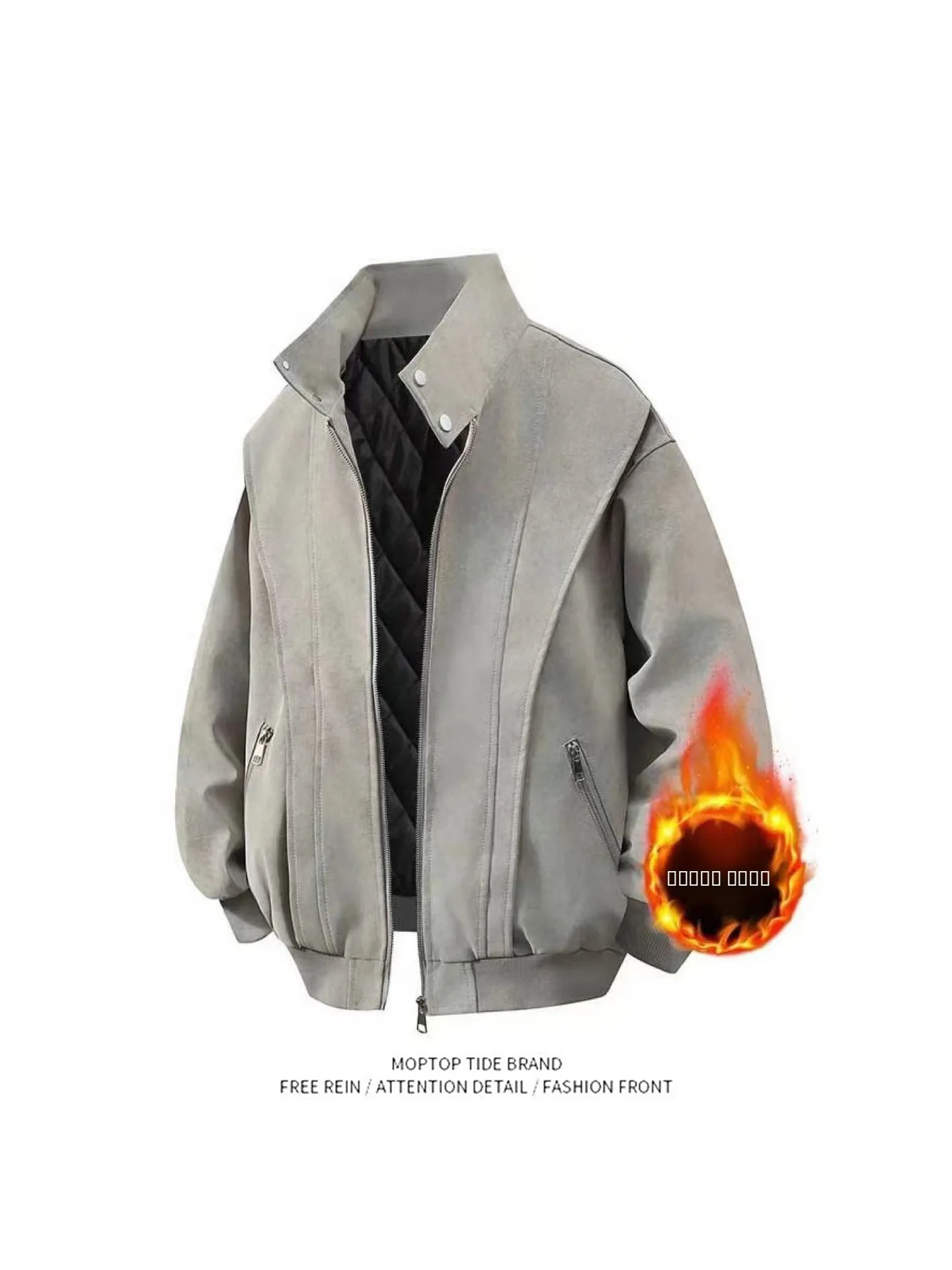 

Retro American Dyed PU Leather Jaet Loose Casual Hong Kong Sle Spring Autumn ex Coat Youth Culture Faion